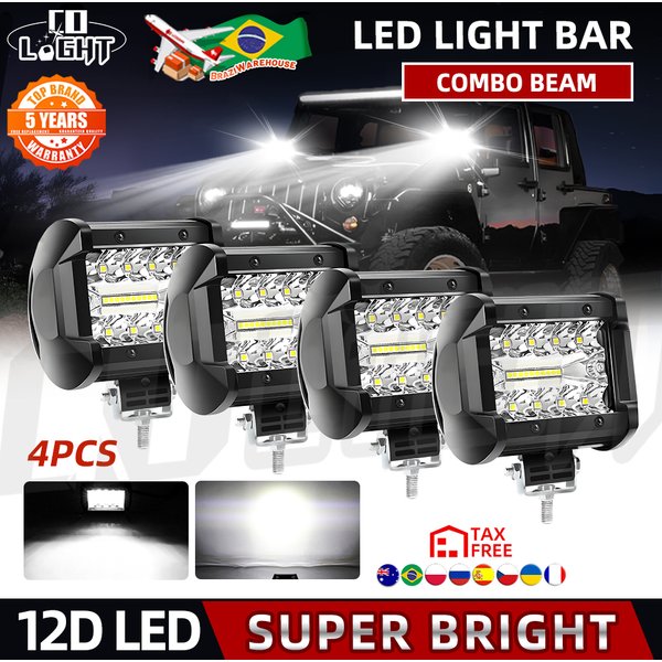 CO LIGHT 7 Zoll LED-Lichtleiste 60000LM 3-reihig 4x4 Offroad Spot Flood Combo Fog LED wasserdichte Arbeitsleuchten für LKW Boot UTV ATV