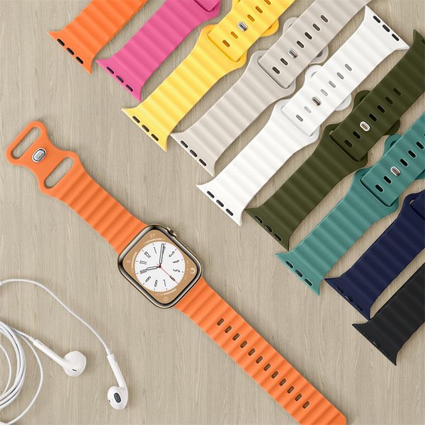 Bracelet Ocean Band pour Apple Watch Ultra, Bracelet en silicone, Boucle papillon, Bracelet iWatch, Série 7, 6, 3, SE, 8, 49mm, 45mm, 44mm, 40mm, 41mm, 38mm