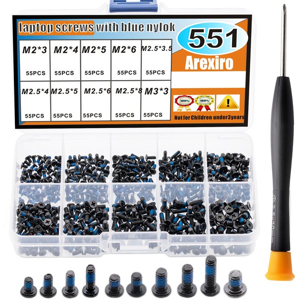 Kit de vis M2 M2.5 M3, 500 pièces, résistant à l'allonger, Kit de vis pour ordinateur portable pour réparation électronique HP Dell Lenovo Sony Toshiba