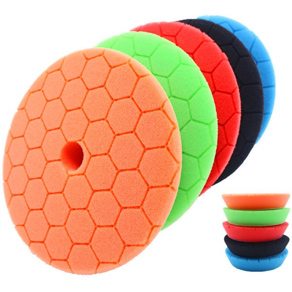 Polier- und Polierpads, 5 Stück, 15,2 cm, große Schwamm-Polierpads, Auto-Schaum-Polierschwamm-Pads-Set für Auto-Puffer-Polierer