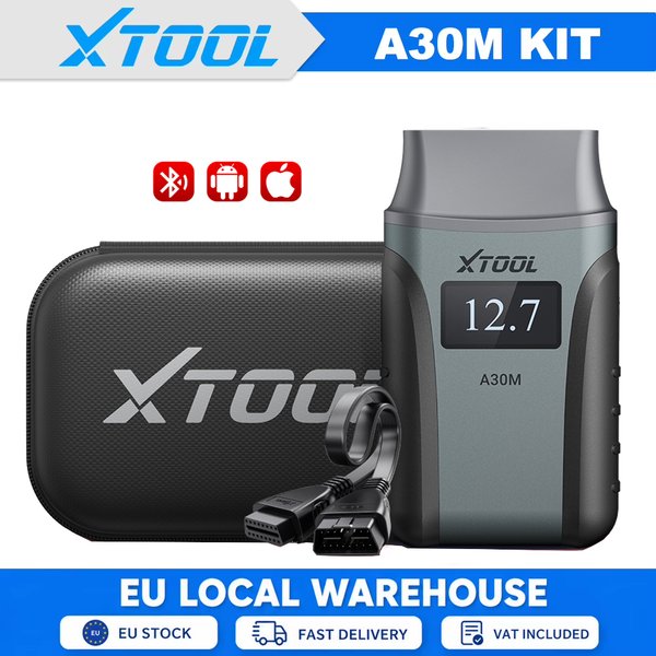 XTOOL A30M Kit V2.0 Wireless OBD2 Scanner With Android/ IOS APP Lifetime Free Software Update Use CAN FD FCA Autoauth 26+ Resets A30 M Mini Code Reader BI-Directional Scan Tool No Subscription Fee