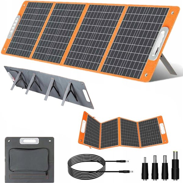 Flashfish TSP 100W Faltbares Solarpanel Tragbares Panel 18V 2-USB Outdoor-Solargenerator für tragbare Stromstationen, Camping, Wohnmobile, Wandern, netzunabhängige Notstromversorgung