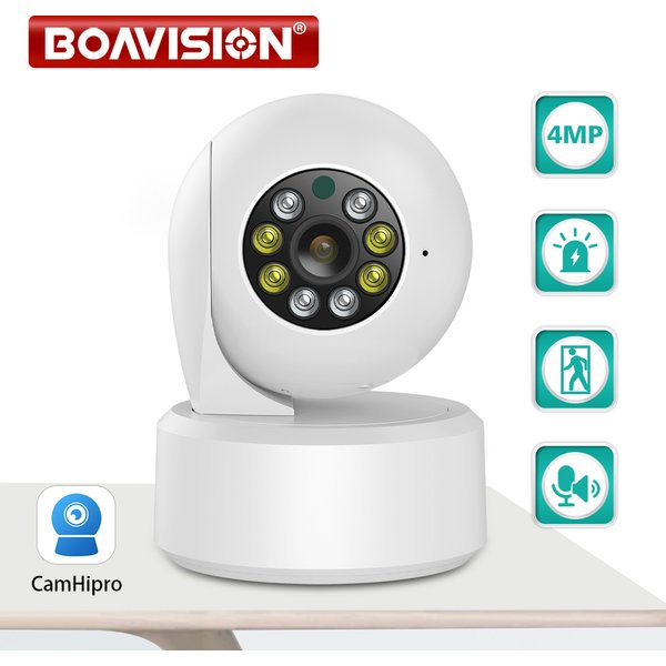 BOAVISION HD 4MP Wifi Surveillance PTZ Camera AI Auto Tracking Two Way Audio Color Night Vision Smart Home Video Security Camera