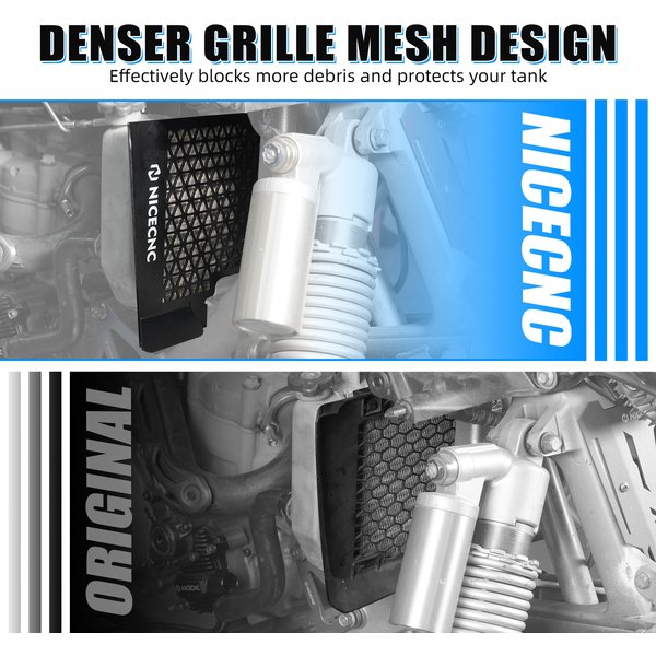 NICECNC Kühlergrillabdeckung für Yamaha YFZ450R 2009-2013, für Yamaha YFZ450X 2010-2011, aus Aluminiumlegierung, lasergeschnitten, eloxiert, zur Wärmeableitung, ATV-Zubehör, ersetzt 18P-12467-00-00
