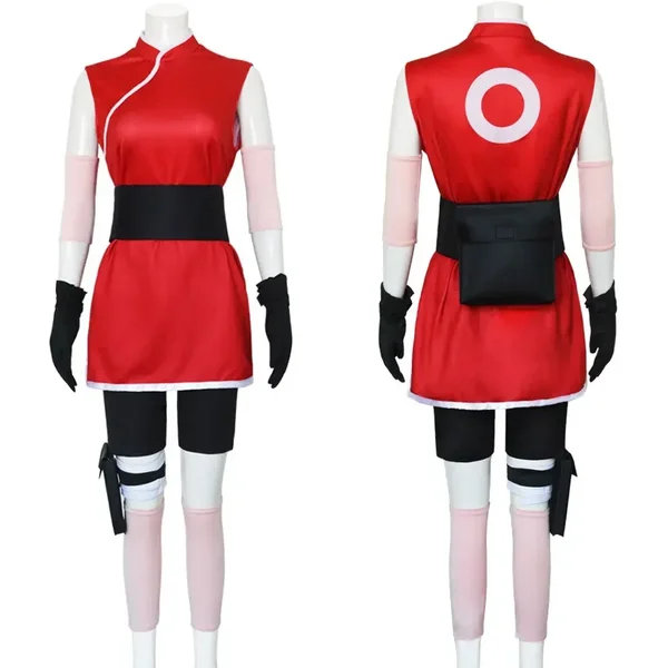 New Anime Haruno Sakura cosplay costume set Haruno Halloween women's costume anime Sakura set