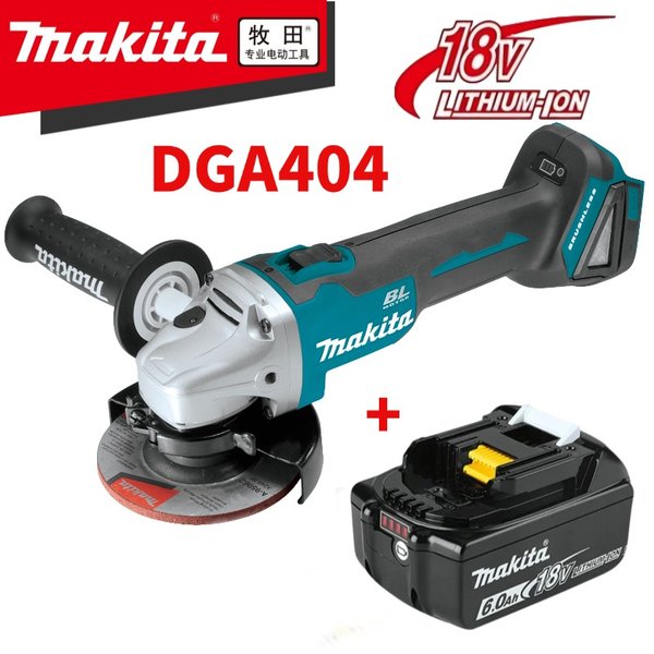 Makita DGA404 125mm 18V Akku-Winkelschleifer, bürstenlos, wiederaufladbares elektrisches Werkzeug zum Schneiden, Schleifen, Polieren von Metall und für die Wartung von Kraftfahrzeugen.