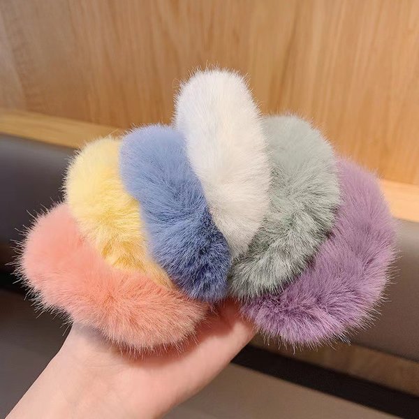 1PC Flauschigen Warme Herbst Winter Elastische Haarband Scrunchies Dickdarm Haar Ring Für Frauen Mädchen Plüsch Haar Seil hairwear