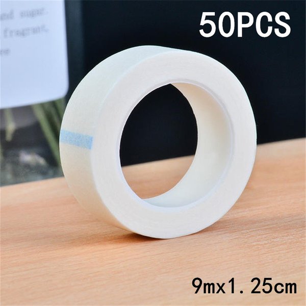 5/10/20/50 Stück 9Mx1,25cm Atmungsaktives Wimpernverlängerungs-Papierband Rolle Vliesstoff-Klebeband für Künstliche Wimpern