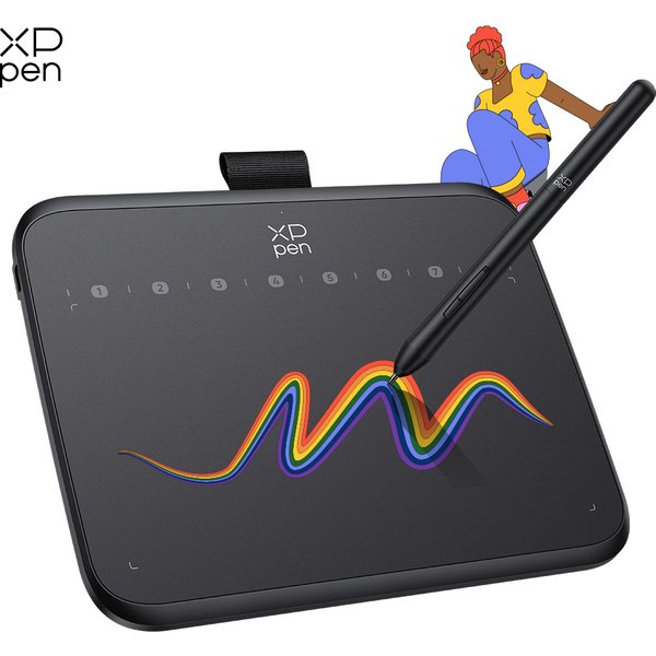 XPPen Deco 640 Grafiktablett 16K Druckstufen 16x9cm Zeichenfläche mit 8 Tasten 60° Neigung für OSU-Spiele Android Windows Mac