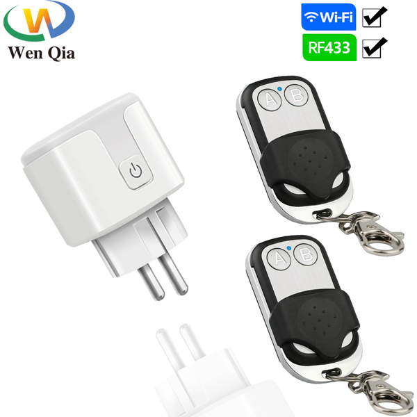 Interrupteur sans fil à télécommande AC220V 16A, prise EU, prise intelligente Tuya WiFi et contrôleur émetteur RF 433 MHz pour éclairage