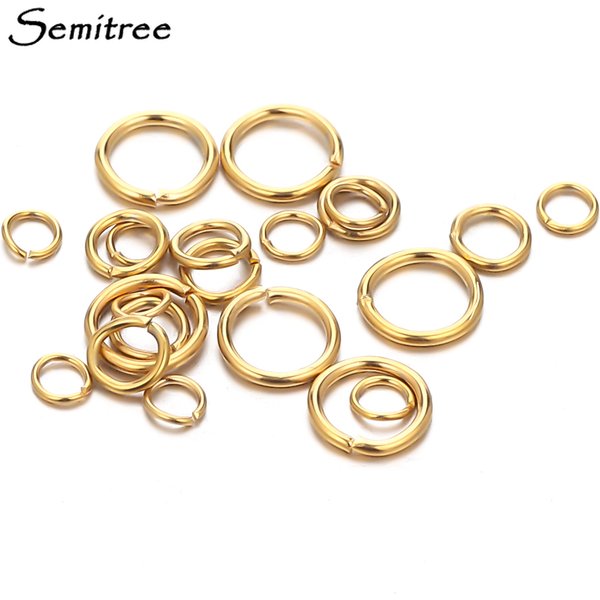 100pcs Stainless Steel Real Gold Color Plating Jump Rings Split Rings for Jewelry Making Supplies DIY Necklace Accessories