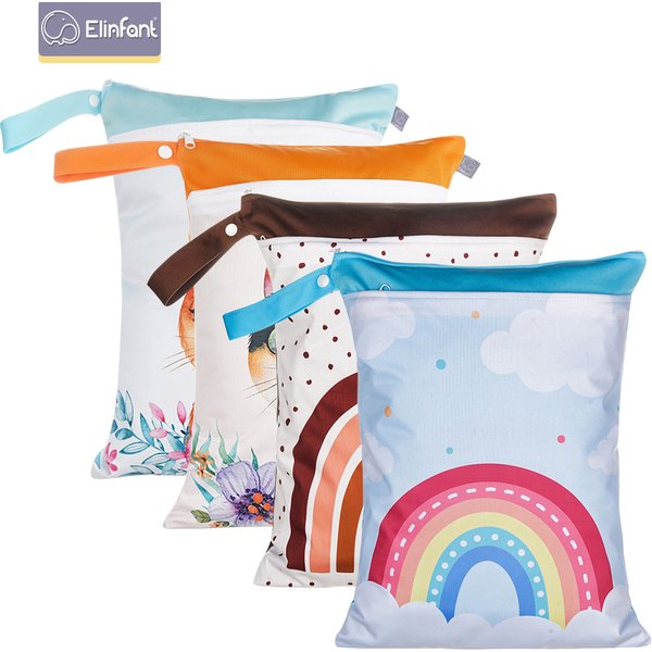 Elinfant Digital Position Printed Wet Dry Bag Waterproof 30*40cm Zippers With Handle Diaper Bag
