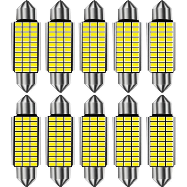 Ampoule LED C5W C10W 3014 sans erreur 10x, lampe de lecture intérieure 31 36 39 41 42mm, lampe de coffre pour bagages