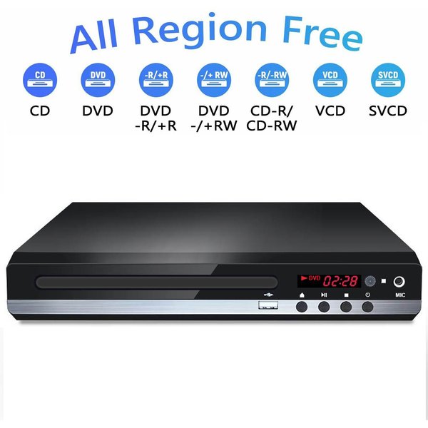 Lecteur DVD domestique VCD CD disque lecteur multimédia Machine avec sortie AV micro USB à distance Full HD 1080P lecteur DVD domestique boîte multimédia