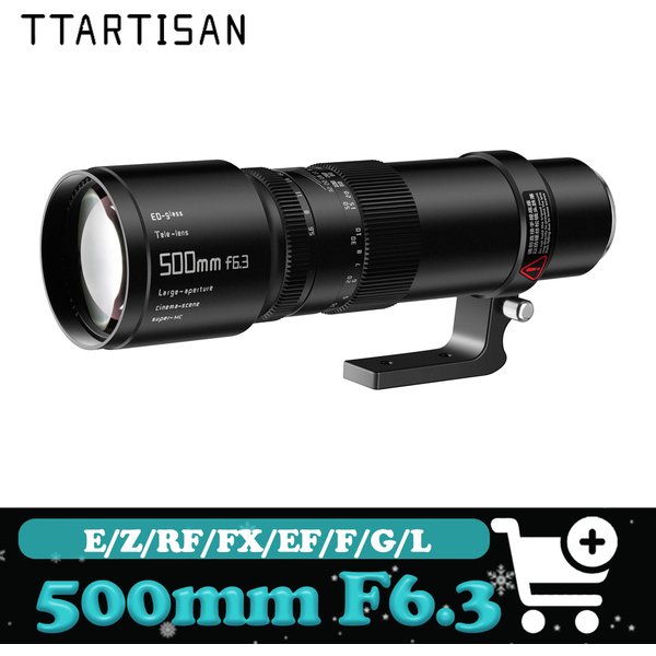 TTArtisan Vollformat 500mm F6.3 Teleobjektiv MF Festbrennweitenobjektiv für Astrofotografie Kompatibel mit Sony A7R Nikon Z50 Canon R50