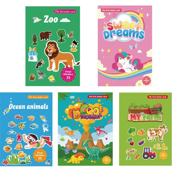 Livre d'autocollants réutilisables pour enfants, plusieurs scénarios, dessin animé, Puzzle, apprentissage éducatif, jouets classiques pour enfants de 2 à 6 ans, cadeaux, nouvelle collection