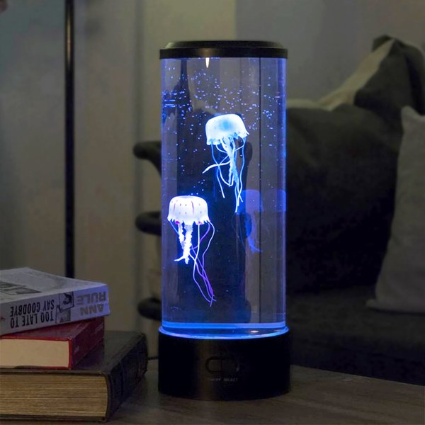 Quallen-Lampe, Aquarium, Lampka Nocna, 5 Farben, ausgefallene LED-USB-Tisch-Nachtlicht-Kindergeschenkbeleuchtung für Zuhause, Schlafzimmer, Dekoration