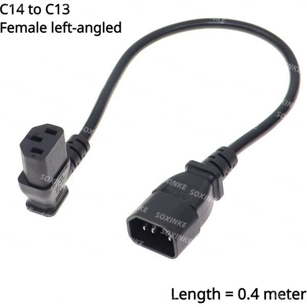 IEC 320 C14 auf C13 Stecker auf Buchse Stromadapter 90-Grad-Winkel-Verlängerungskabel für LCD-LED-Montage-TV