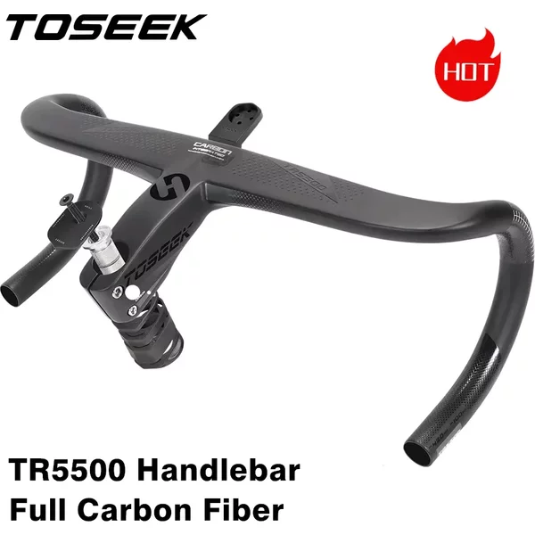 TOSEEK TR5500 Full Internal Cable Routing Road Bicycle Handlebar T800 Carbon Integrated Di2 With Bike Computer Holder