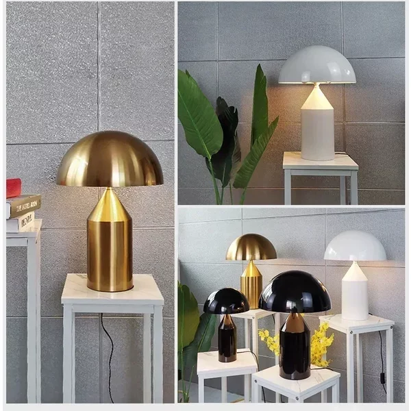 Lampe de Table LED champignon créative, moderne et luxueuse, or, Art nordique, protection des yeux, décor de chambre, tête de lit, décoration haut de gamme, Steerab, 2025