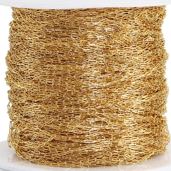 2 Meter Edelstahl Goldfarbe dünne Perlen Kabelketten DIY Schmuckherstellung