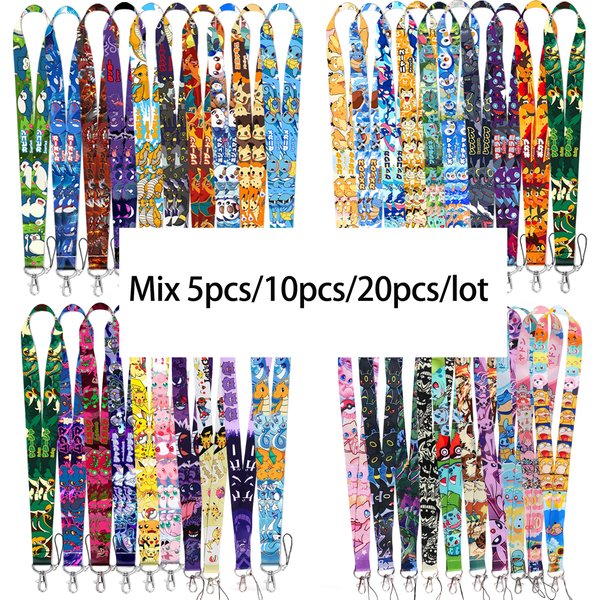 Großhandel Mix 5/10/20 Stück/Set Niedlicher Anime-Elfen-Monster-Halsriemen für Telefon, Schlüssel, Ausweishalter, coole Accessoires, Geschenk für Freunde