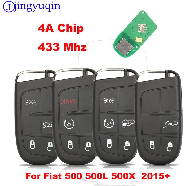 Jingyuqin clé de voiture à distance pour Fiat 500 500L 500X 2016 2017 2018 2019 contrôle Fob intelligent 433MHz 4A puce SIP22