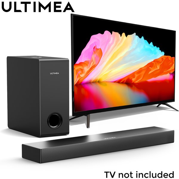 ULTIMEA Nova S40 160W 2.1-Kanal-Soundbar für TV mit kabelgebundenem Subwoofer, BassMX, HDMI ARC, Heimkino-Soundsystem, Bluetooth-Lautsprecher