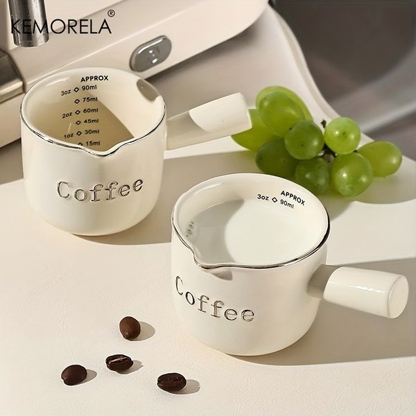Kemorela – tasses à mesurer en céramique, 3oz/90ml, tasse d'extraction d'expresso, tasse de transfert, tasse à lait avec échelle, outils de cuisine