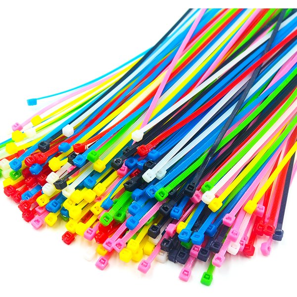 100 pièces/sac attache de câble autobloquante en plastique nylon attache blanc noir coloré organisateur fixer câble fil câble attaches zippées