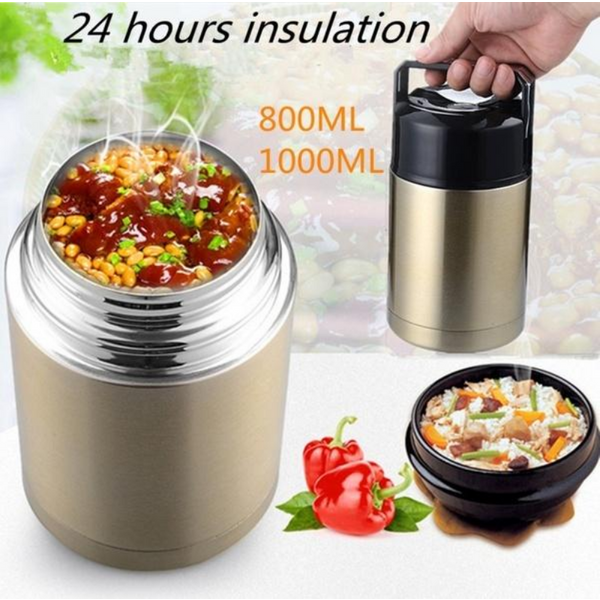 Große Kapazität 800 ML/1000 ML Thermos Lunch Box Tragbare Edelstahl Lebensmittel Suppe Behälter Vakuum Flaschen Thermoskannen tasse