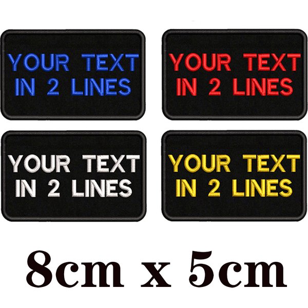 1PC 8cmx5cm Custom Personalized Name number Patch Stripes Badge tags chevrons Armband Iron On Or Hook Loop embroidered