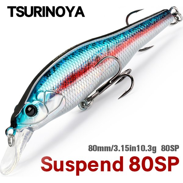 TSURINOYA 80SP Suspending Minnow 80mm 10.3g Fishing Lure Sabre Long Casting Artificial Hard Bait Professional Bass Pike Jerkbait