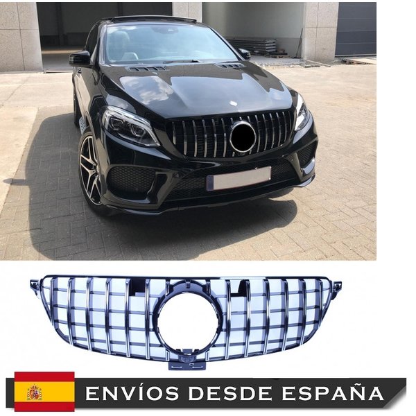 Für mercedes benz gle coupe c292 2012-2015 vertikale stangen chrom auto front stoßstange mittel gitter calandra pan amerikanisches grill zubehör für mercedes benz gle coupe c292 w292 2015-2018 gt