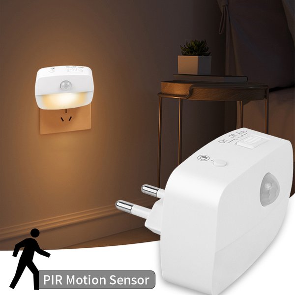 LED veilleuse ue Plug In capteur de mouvement intelligent lumière 220V applique pour maison allée WC couloir escalier cuisine chambre lampe de nuit
