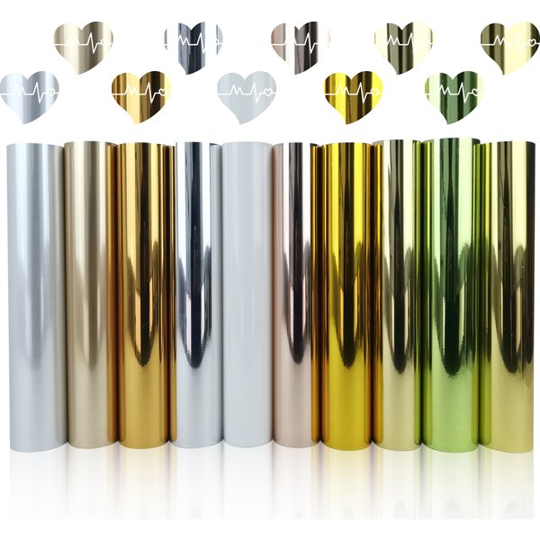 Wholesale GOLD Luxury Metallic Heat Transfer Vinyl Roll Sheets Camouflage Iron On Film HTV DIY