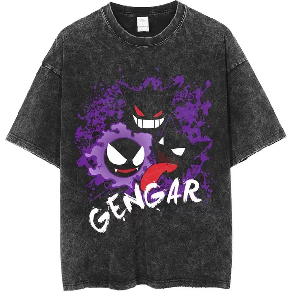 Pkm Gengar Man Mineral Washed Tshirt-image