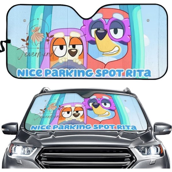 Blueydad Nice Parking Spot Rita Cute Cartoon Car Sun Shade-image