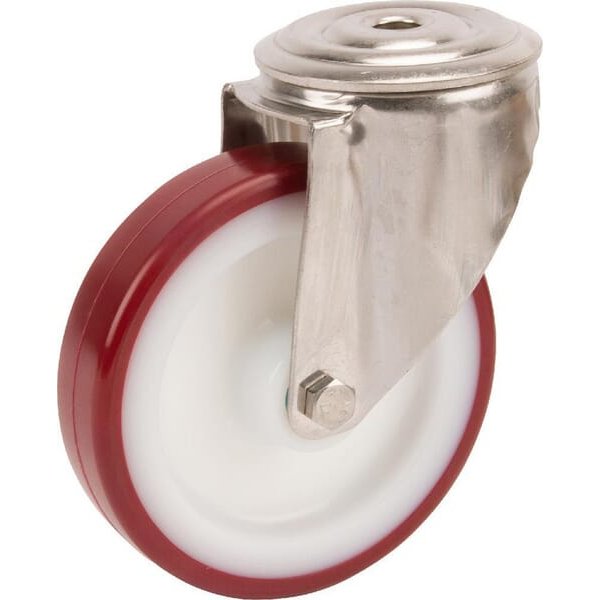 Tente Caster wheel swivel, polyurethane wheel: diameter 100x32mm, stainless steel single bolt hole Load: 150kg, 8470UAD100P3013