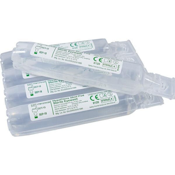 Safety First Aid Sterile eye wash pods 25pcs HypaClens E401APK25