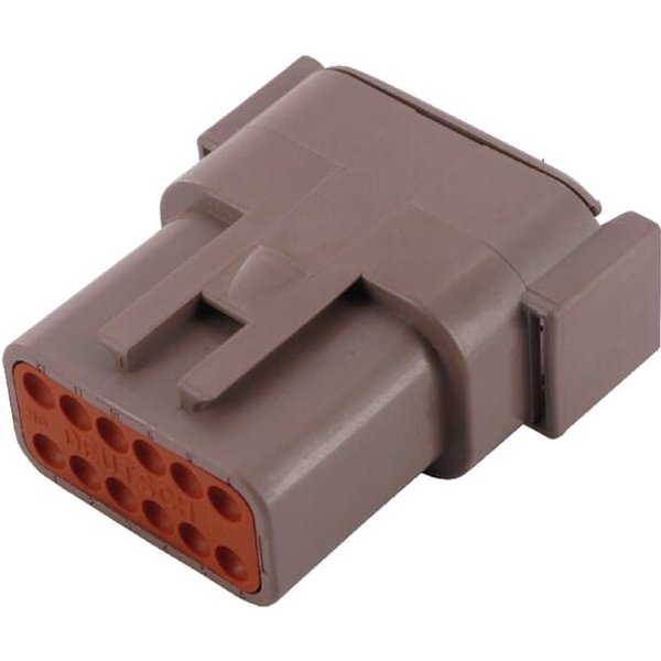 TE Connectivity DEUTSCH Plug housing female, brown, 12 poles Series DTM (1x), Deutsch DSDTM0412PD