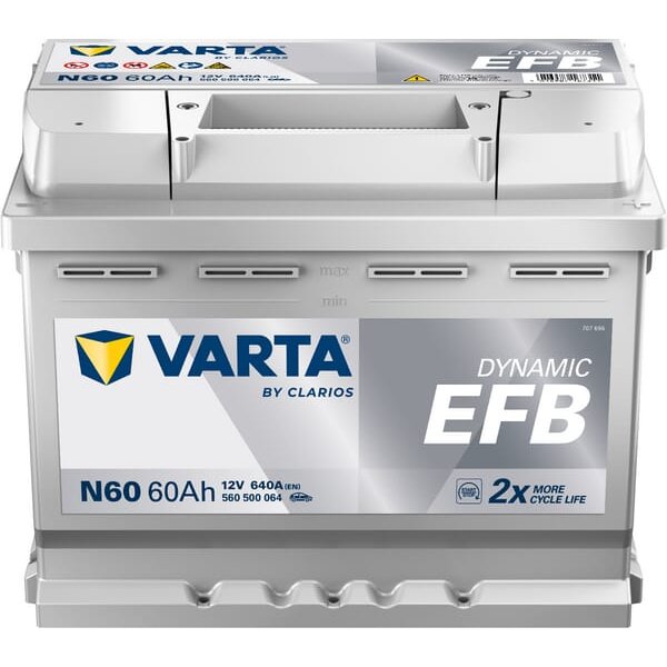 VARTA Battery 12V 60Ah 640A N60 VARTA Dynamic EFB 560500064