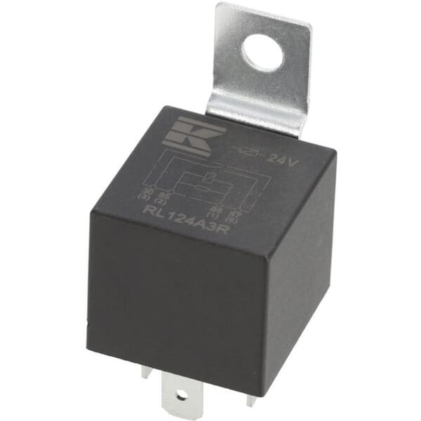 Kramp Mini relay 24V, normally open, 20A, with resistor, with holder RL124A3R