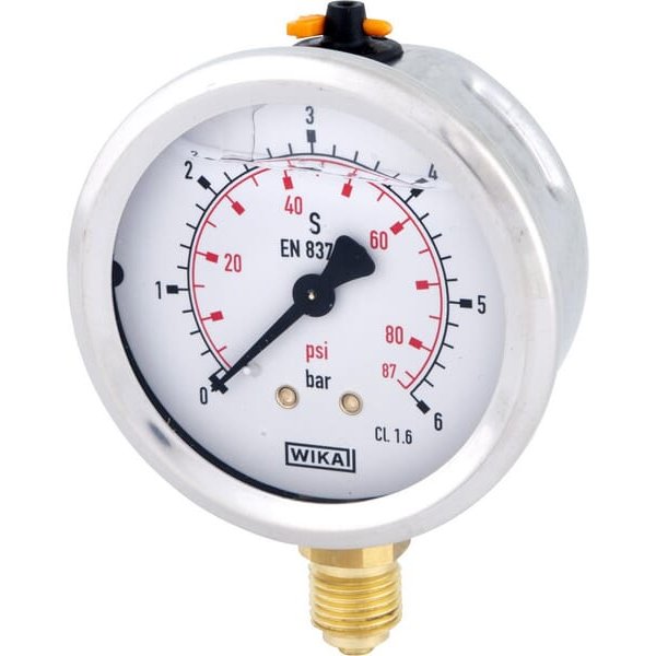 WIKA Glycerine pressure gauge 63 mm 6 bar, bottom mount B711W063006D
