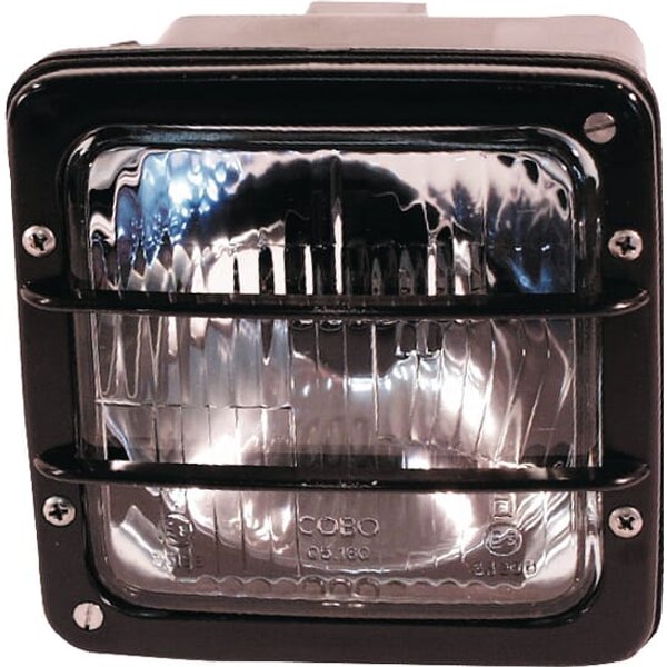 Cobo Headlight Halogen, square, 12/24V, transparent, bolt on, 140x112x112mm, 05161000