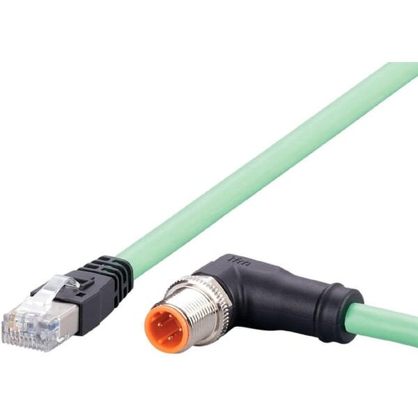 IFM Heavy Duty Cable 4P+S; L=0,5m; 1xM12-D; 1x RJ45 EVC930