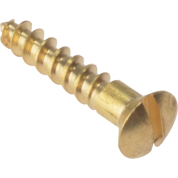 ForgeFix Wood Screw Slotted Raised Head Brass 5/8in x 6 (Box 200) RAH586BR