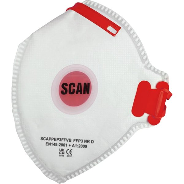 Scan Fold Flat Disposable Valved FFP3 Mask (Pack 10) DTC3X-F FFP3 10