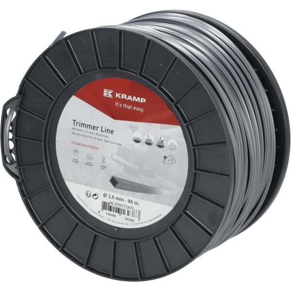 Kramp Trimmer line diameter 3.5mm 95m square Titanium Power grey NL3595TSKR