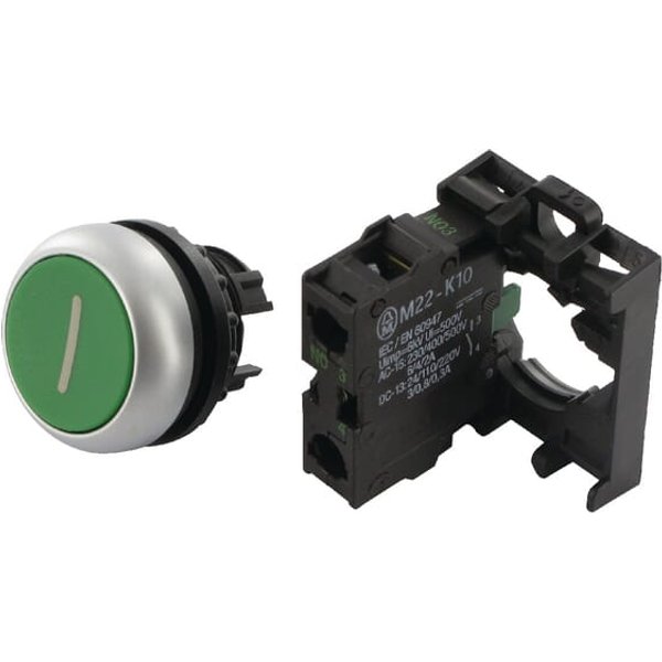 Eaton Pushbutton complete 1NO green 1 M22DGX1K10